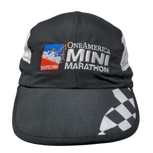 One America Indy 500 Festival Mini Marathon Hat Black White Embroidered Logo